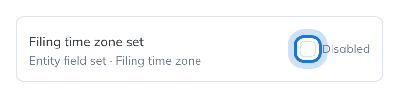 One check in the list, with its Disabled box highlighted.