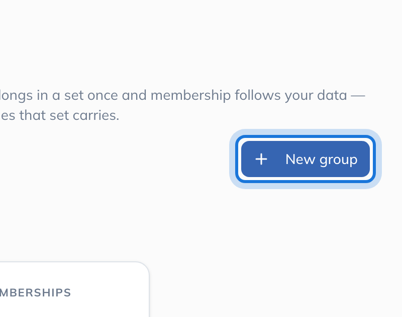 The Requirement assignments page, with New group highlighted.