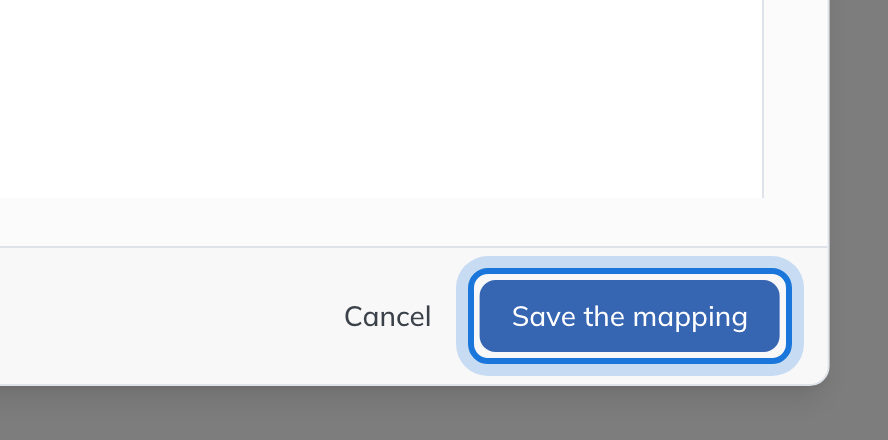 Every proposal accepted, with Save the mapping highlighted at the foot of the review.