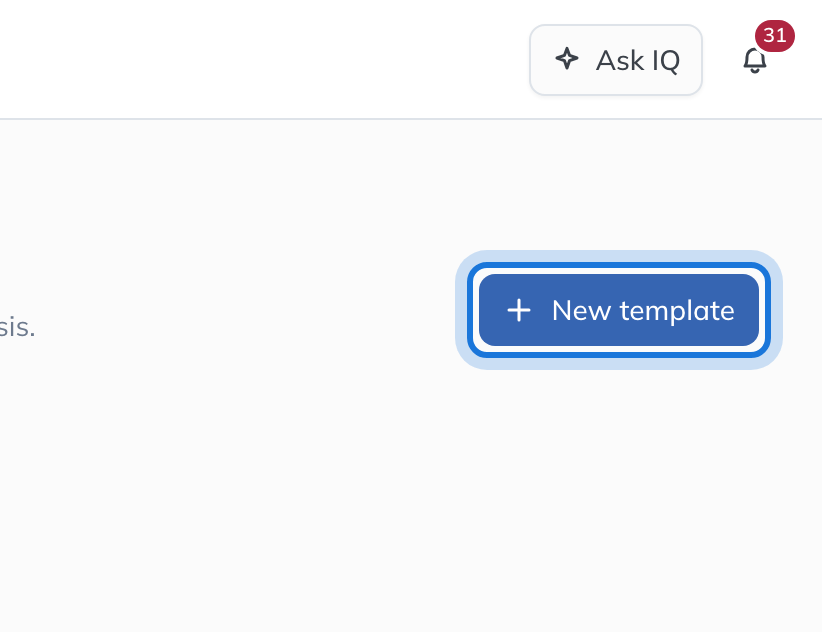 The Column templates page, with New template highlighted.