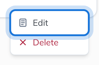 The row menu with Edit highlighted.