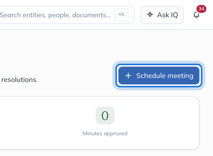 The Meetings page for Northwind Holdings Limited, with Schedule meeting highlighted.