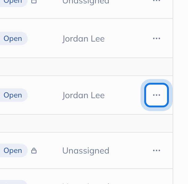 The actions menu at the end of a task row, highlighted.